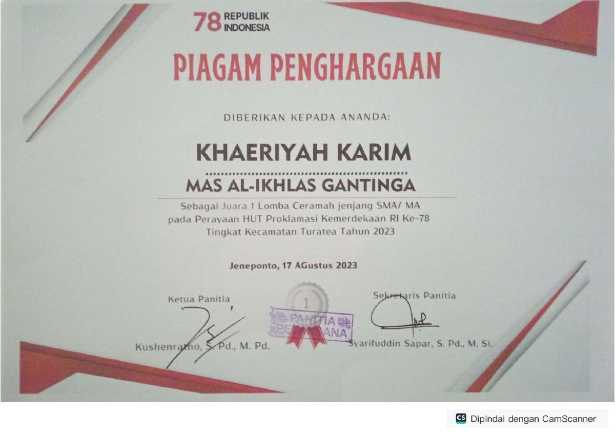 Juara 1 Lomba Ceramah 