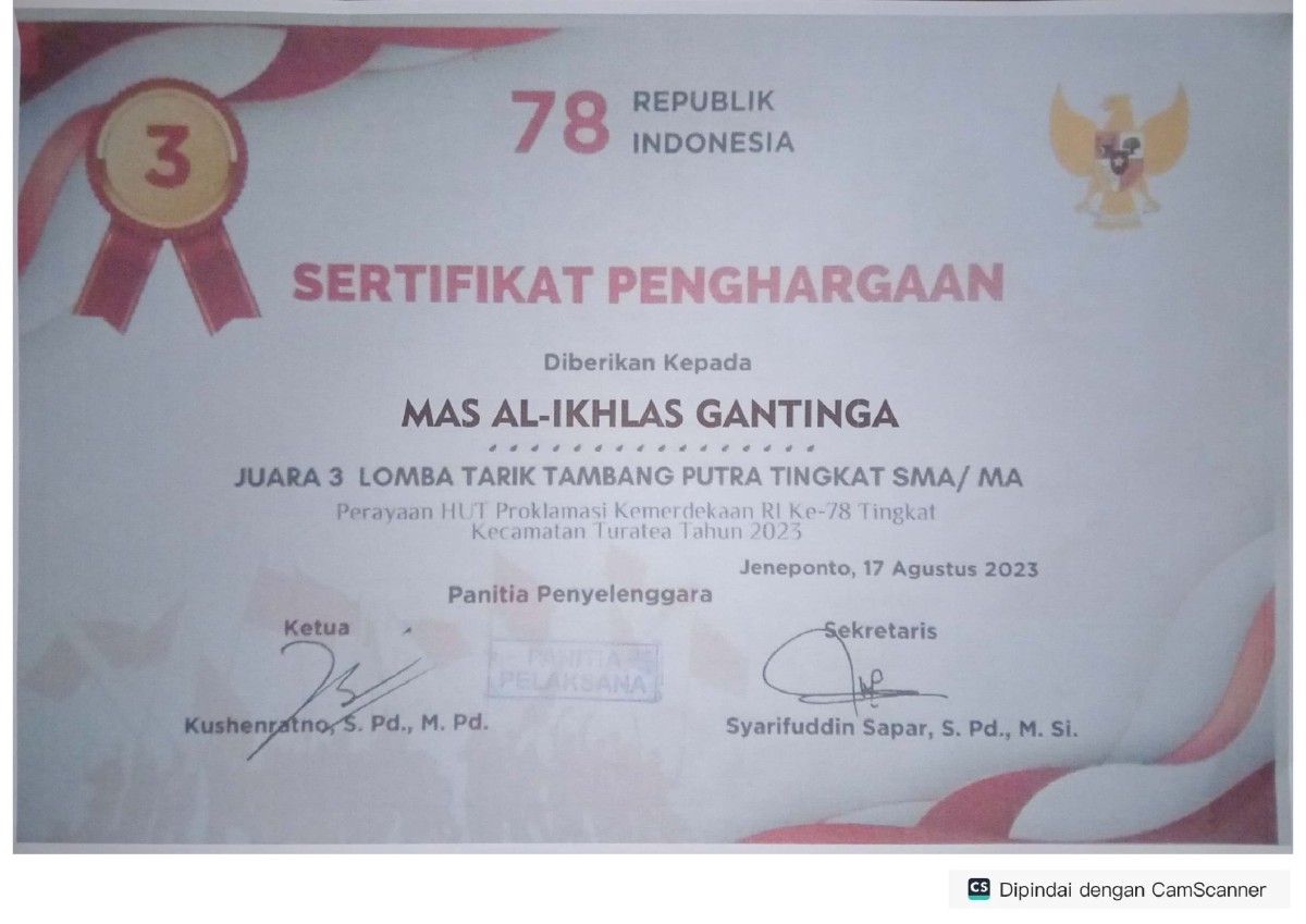 Juara 3 Lomba Tarik Tambang Putra